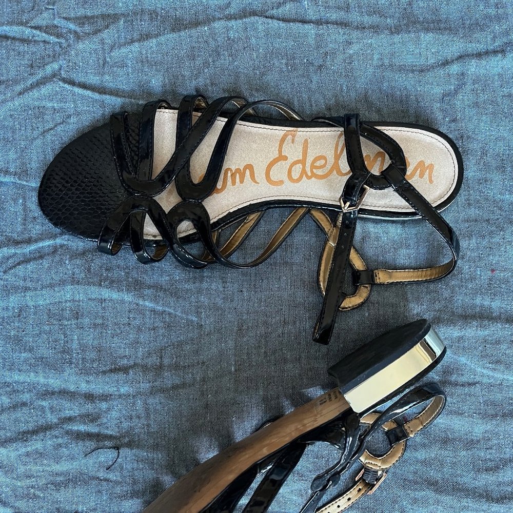 Sam Edelman black patent leather sandals, size 11